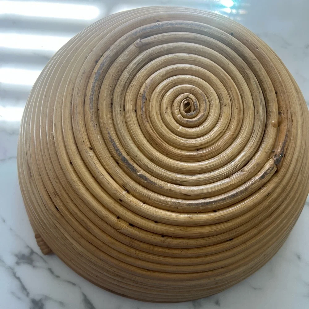 Pencil Reed Rattan Bowl With Handle - Picture 5 of 7